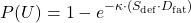 \[P(U) = 1 - e^{-\kappa \cdot (S_{\text{def}} \cdot D_{\text{fat}})}\]